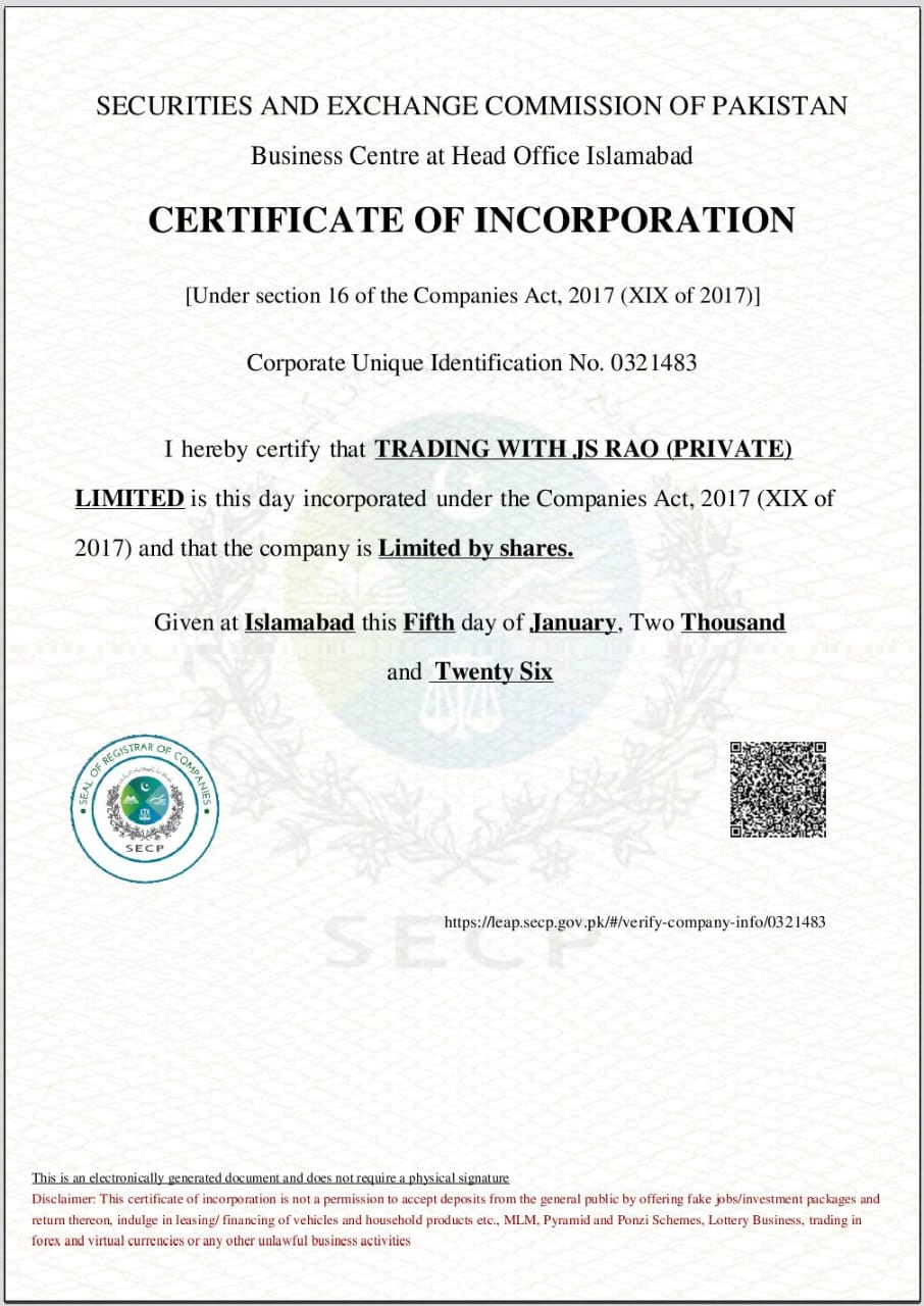 SECP: Certificate Of Incorporation